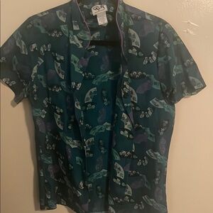 Vintage Hawaiian Fan button up